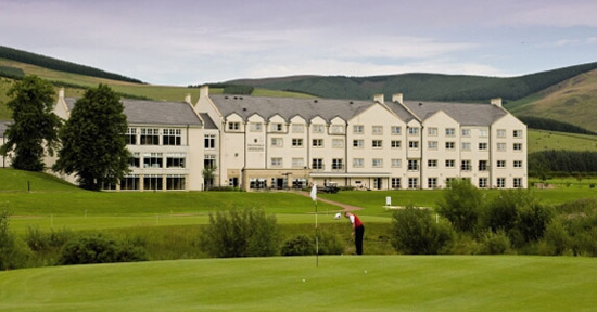 view of the cardrona hotel and golf course